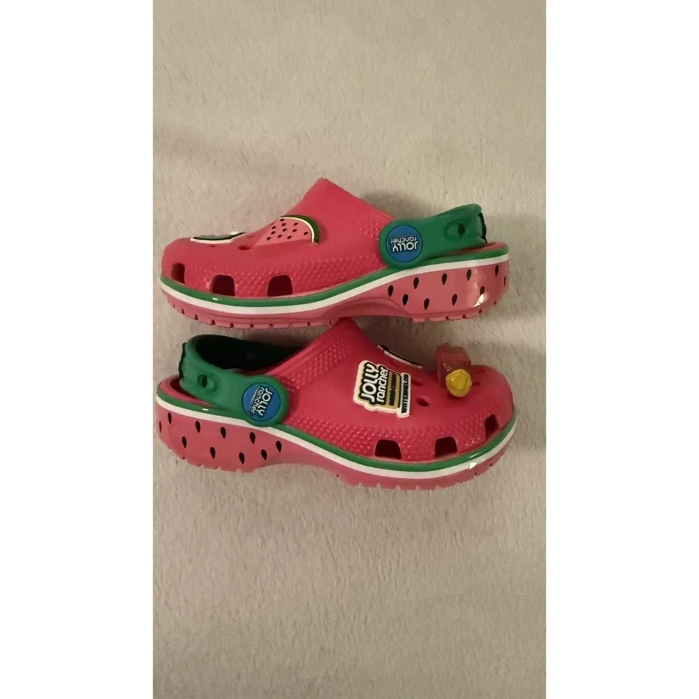 Crocs Jolly Rancher Limited Edition Pink Watermelon Clogs Size 9C Kids Sandals